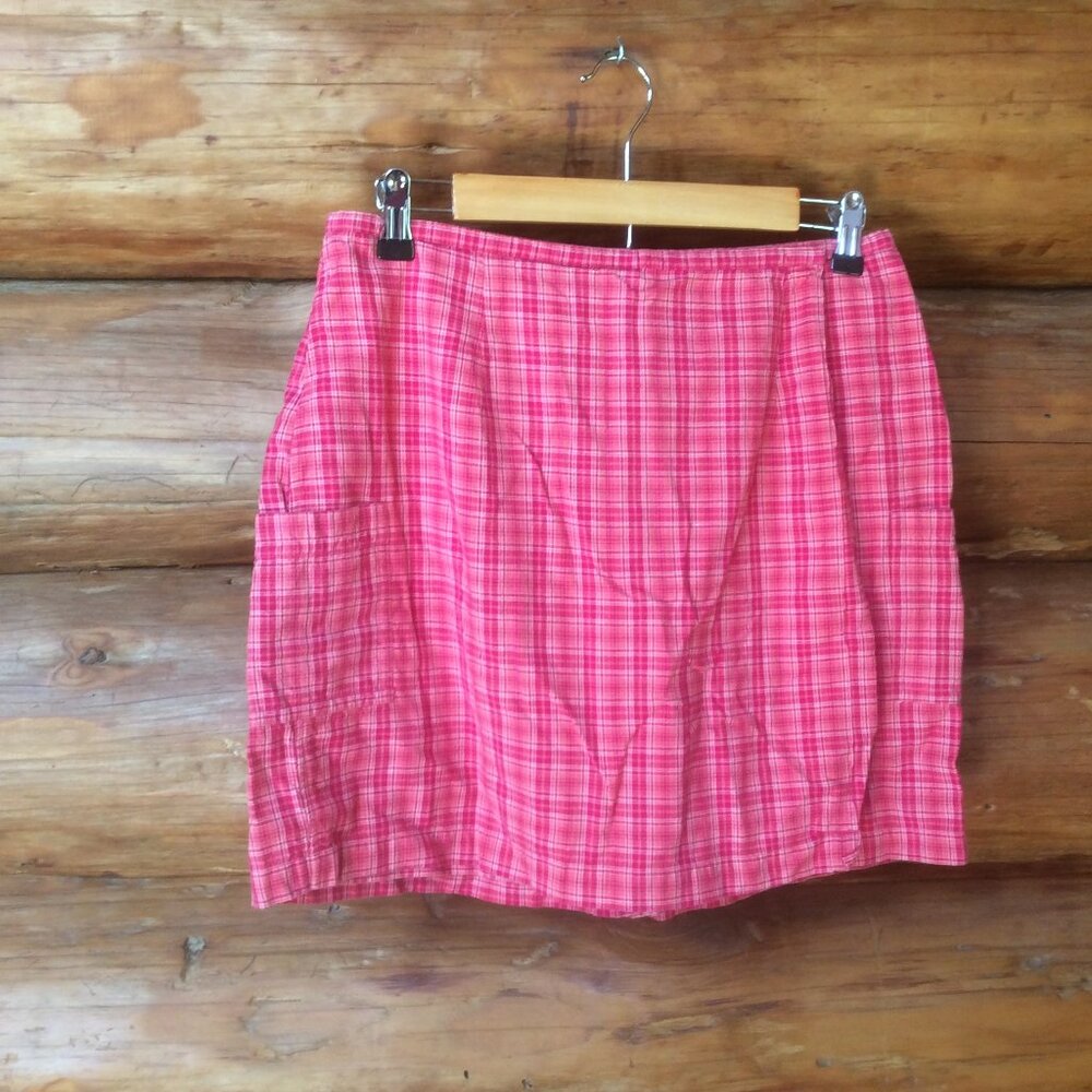 Vintage Cherokee Plaid Retro Classic Activewear Cargo High Waist Skort Size 12